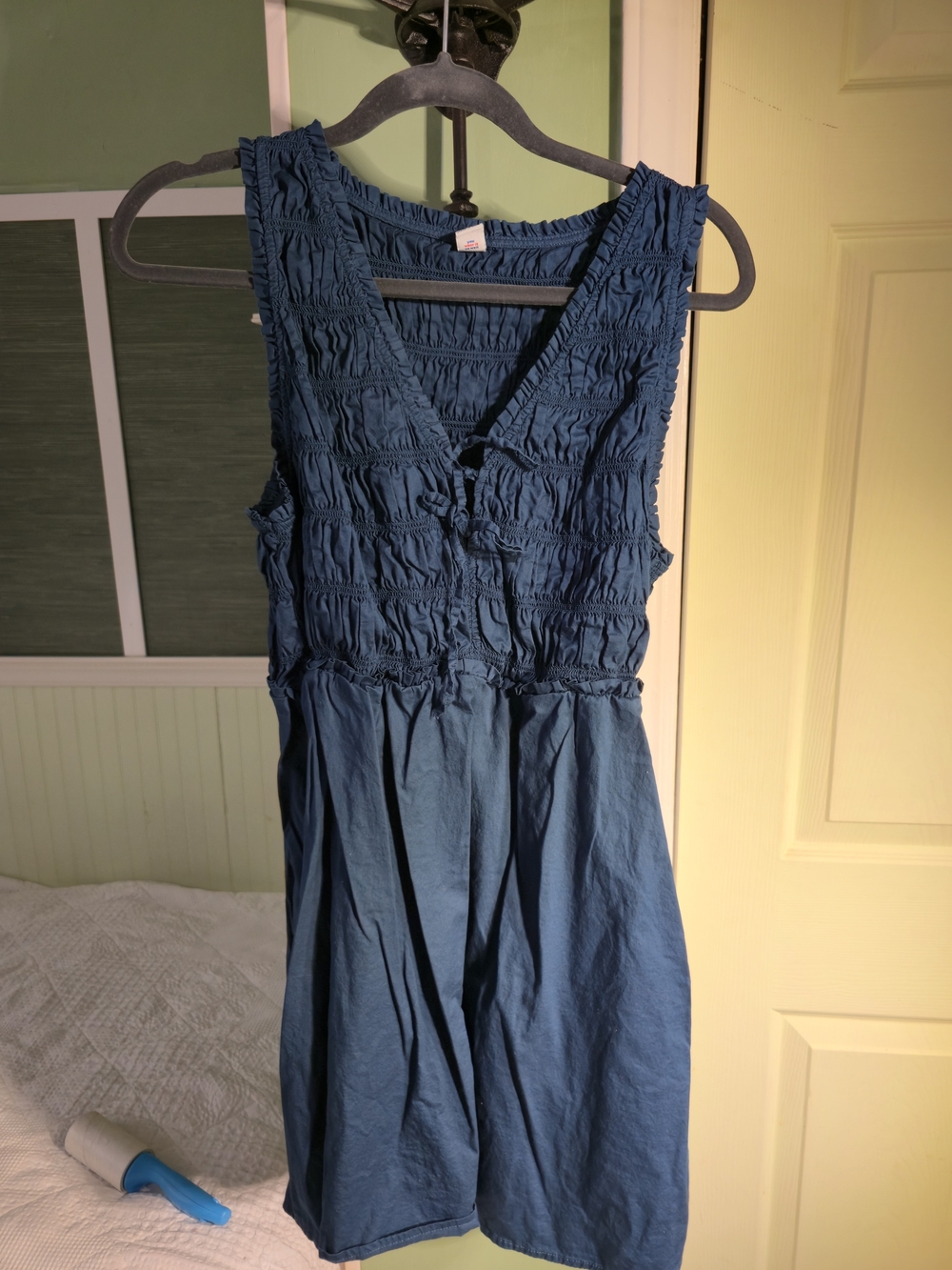 Old Navy Teal Sleeveless Smocked-Top Mini Dress